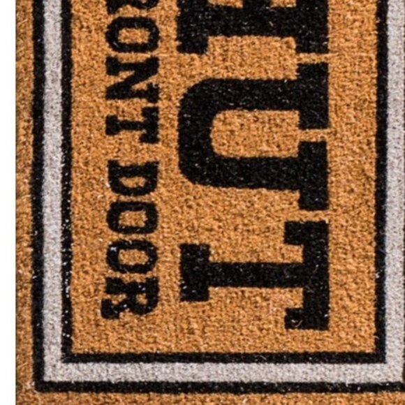 Shut The Front Door Natural Coconut Fibre Coir Doormat Tan & Black 15.7" x 27.6" - Picture 5 of 5